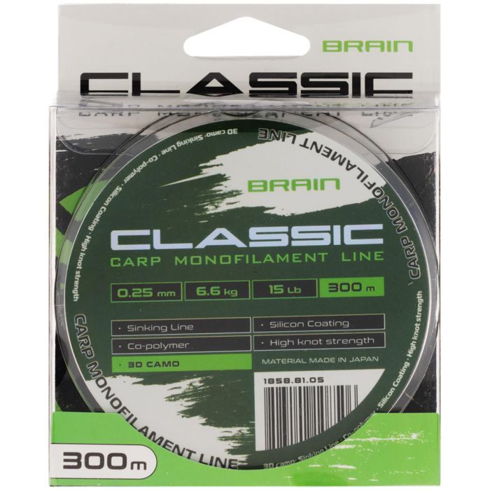 Леска Brain Classic Carp Line 3D (camo) 300m 0.25mm 15lb 6.6kg (1858.81.05) изображение 2