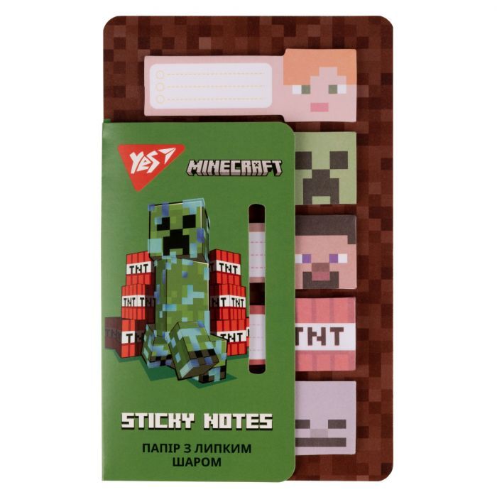 Папір для нотаток Yes з липким шаром Minecraft в наборі 100 аркушів (5х20) (170323)