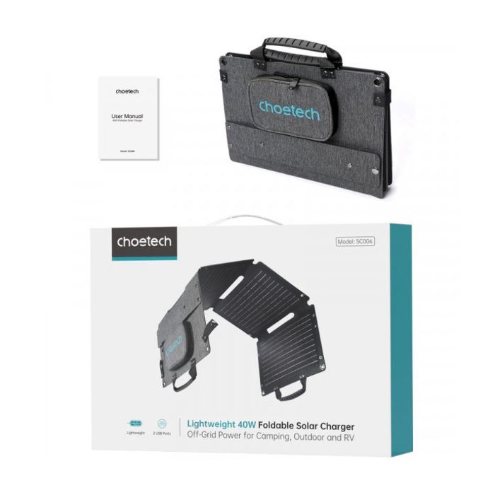 Портативная солнечная панель Choetech 40W (SC006-V5-GY) изображение 2
