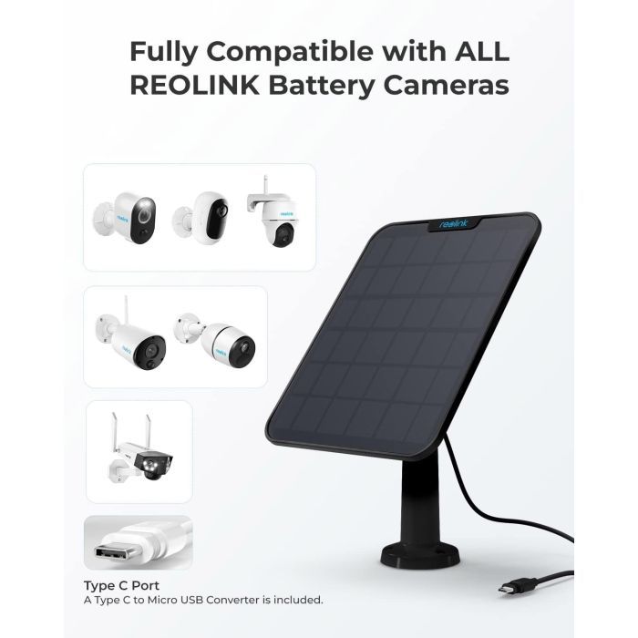 Солнечная панель Reolink Solar Panel 2 Black изображение 7