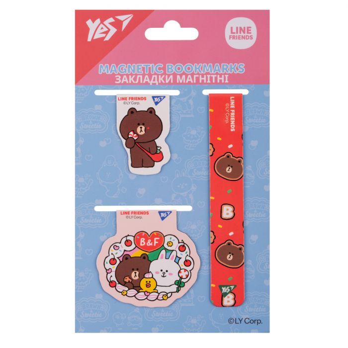 Закладки для книг Yes магнитные Line Friends 3 шт (708358)