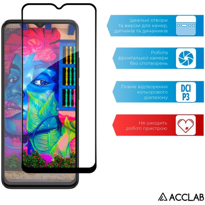 Скло захисне ACCLAB Full Glue Oppo A38 5G Black (1283126582462) зображення 5