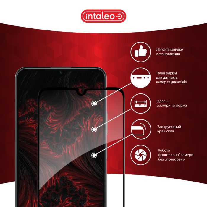 Стекло защитное Intaleo Full Glue Realme Note 60X Black (1283126609053) изображение 3