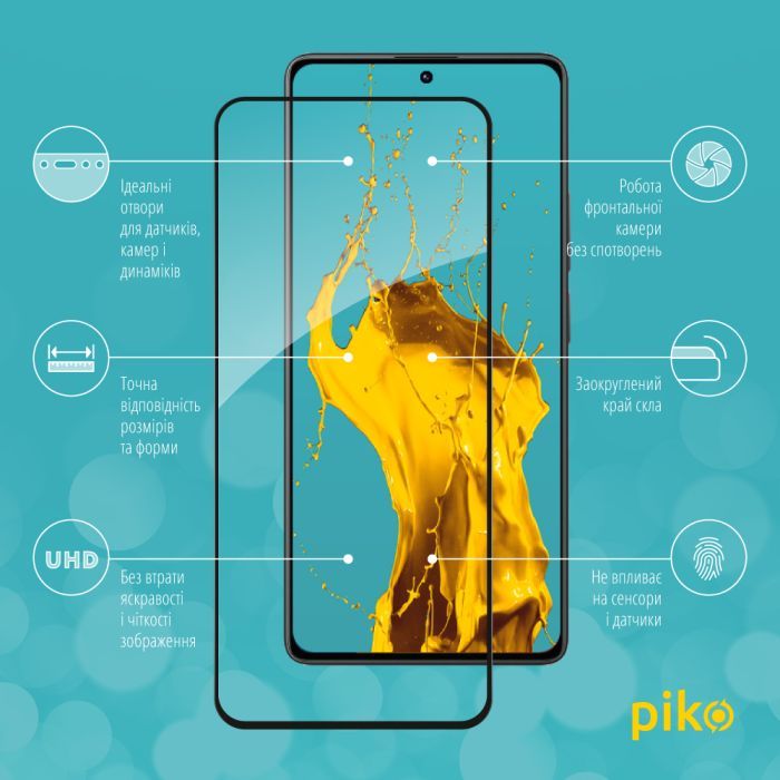 Скло захисне Piko Full Glue Xiaomi Poco M6 Pro Black (1283126589737) зображення 2
