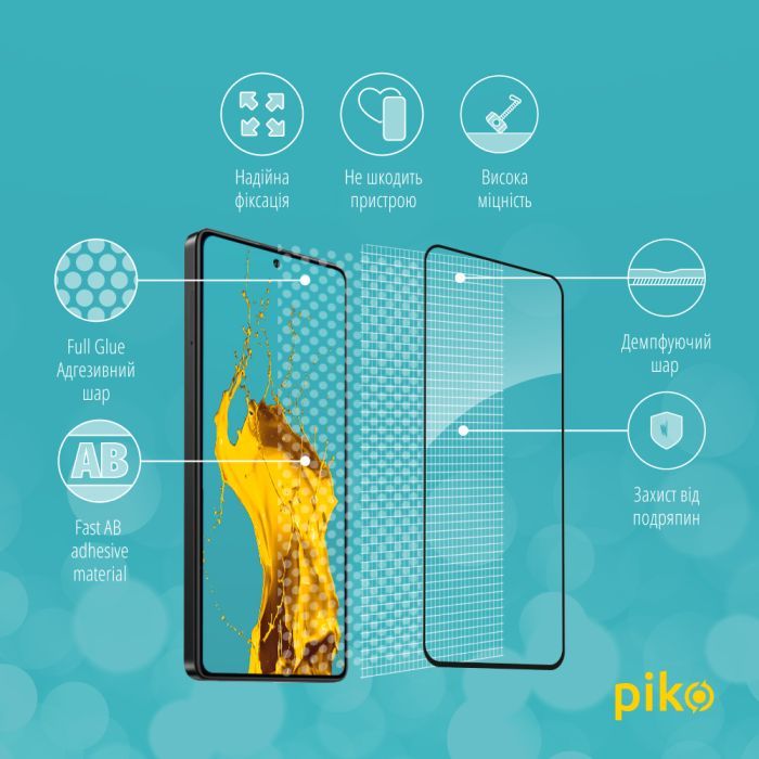 Скло захисне Piko Full Glue Xiaomi Poco M6 Pro Black (1283126589737) зображення 3