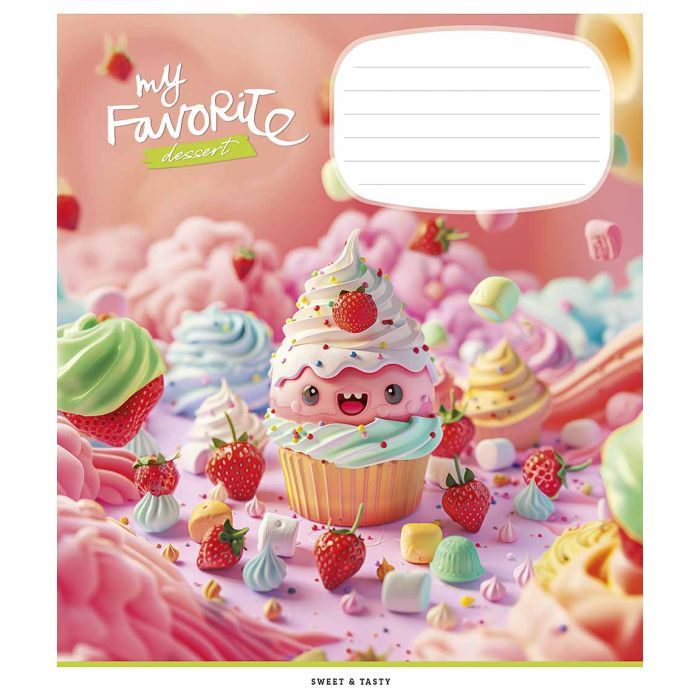 Зошит Школярик Favorite desserts 12 аркушів клітинка (012-3454K) зображення 4