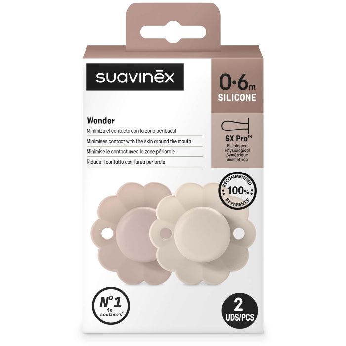 Пустышка Suavinex Wonder фізіологічна 2 шт, 0-6 місяців, світло-бежева та бежева (308404) изображение 6