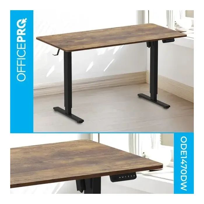 Компьютерный стол OfficePro ODE1470DW Dark Wood/Black (ODE1470DW) изображение 3