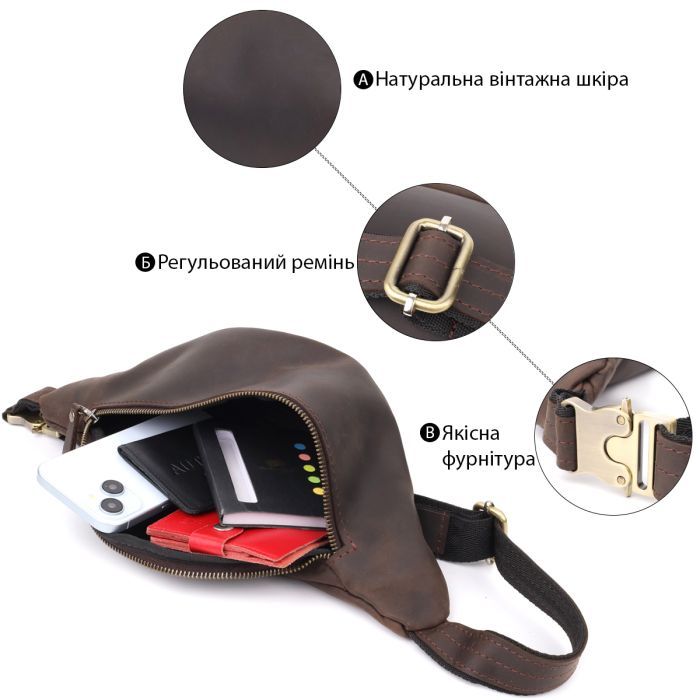 Сумка Shvigel Из натуральной кожи Коричневая (23139) изображение 4