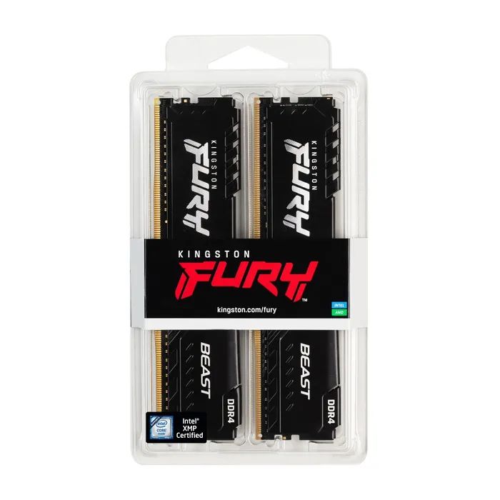 Модуль пам'яті для комп'ютера DDR4 16GB (2x8GB) 3200 MHz Black Kingston Fury (ex.HyperX) (KF432C16BBK2/16WP) зображення 6