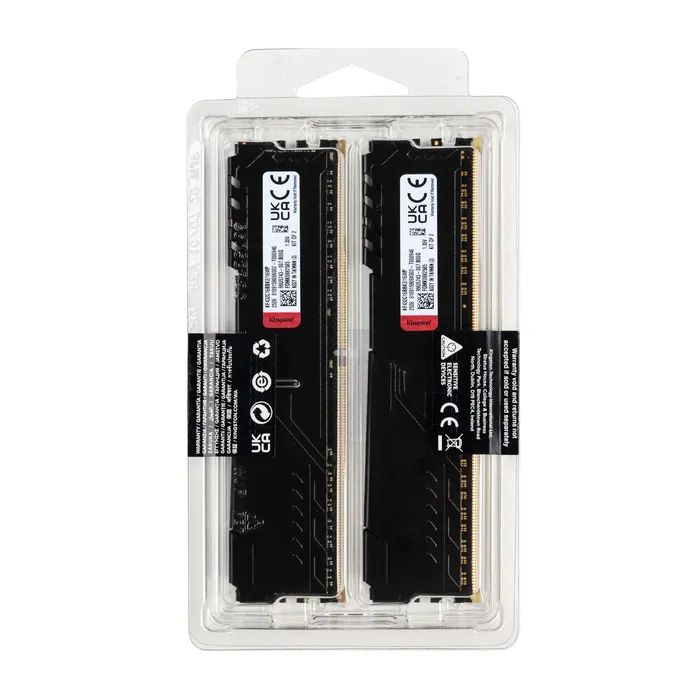 Модуль пам'яті для комп'ютера DDR4 16GB (2x8GB) 3200 MHz Black Kingston Fury (ex.HyperX) (KF432C16BBK2/16WP) зображення 7