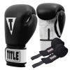 Боксерские перчатки Title Premier Leather Black/White L 14 oz (TSBG2 L BK/WH)