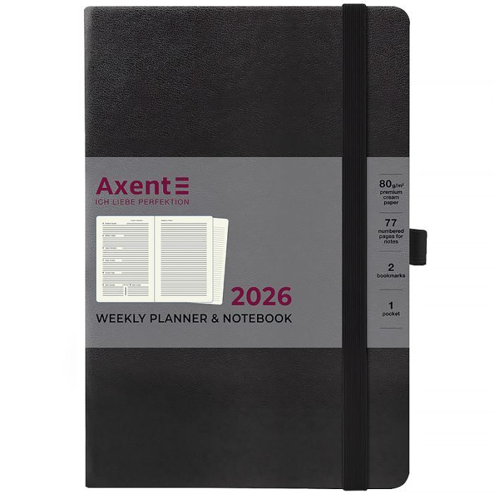 Тижневик Axent датований 2026 Prime Strong 145х210, чорний (8507-26-01-A) зображення 2