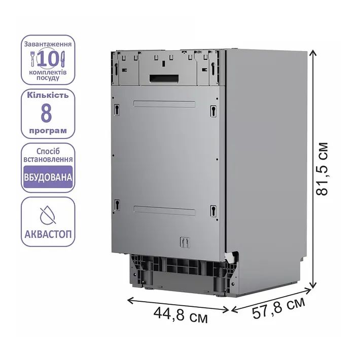 Посудомийна машина PRIME Technics PDW 45108 RBI зображення 6
