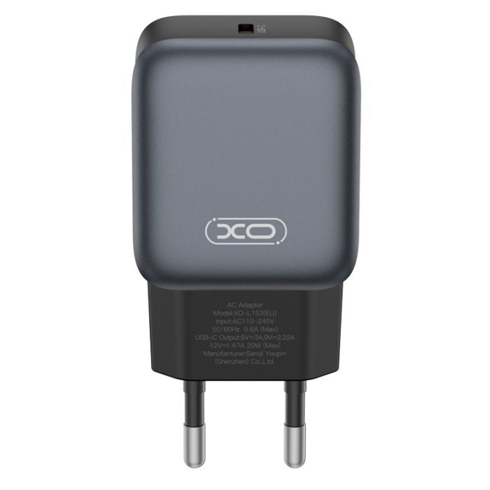 Зарядное устройство XO USB-C PD20W black (L153_Black)