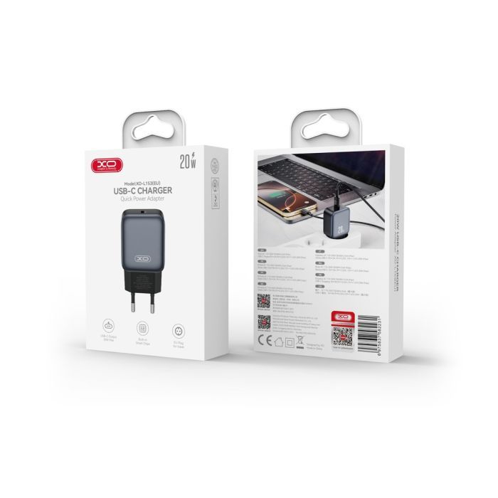 Зарядний пристрій XO USB-C PD20W black (L153_Black) зображення 4