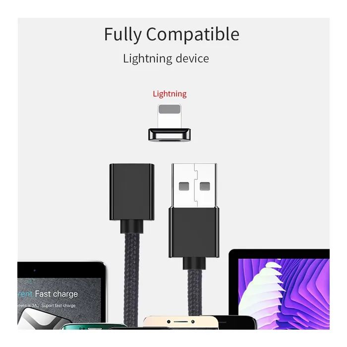 Дата кабель USB 2.0 AM to Lightning Magnetic black Essager (EXCCXL-ML01) изображение 6
