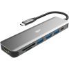 Порт-репликатор Silicon Power Docking Station USB-C 7-in-1 Boost SU20 Silver Aluminum (SPU3C07DOCSU200G) изображение 2