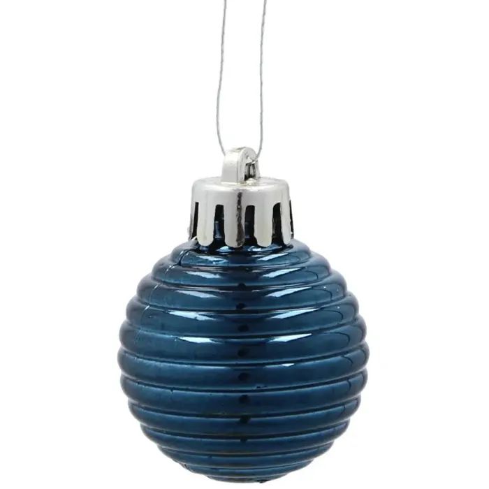 Ялинкова іграшка Chomik пластикові кульки ,16шт, 3 см, сині (5900779893955_1) зображення 4