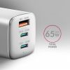 Зарядное устройство AXAGON 1xUSB + 2xUSB-C 65W QC4+ PD3.0 PPS white (ACU-DPQ65W) изображение 3