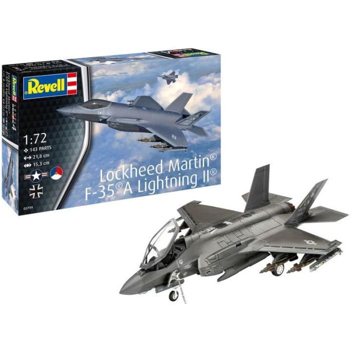 Сборная модель Revell Самолет Lockheed Martin F-35A Lightning II, уровень 4, 1:72 (RVL-03799)