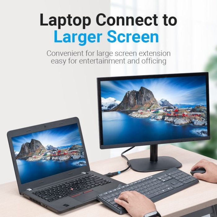 Перехідник DisplayPort M to HDMI F black Vention (HBOB0) зображення 3