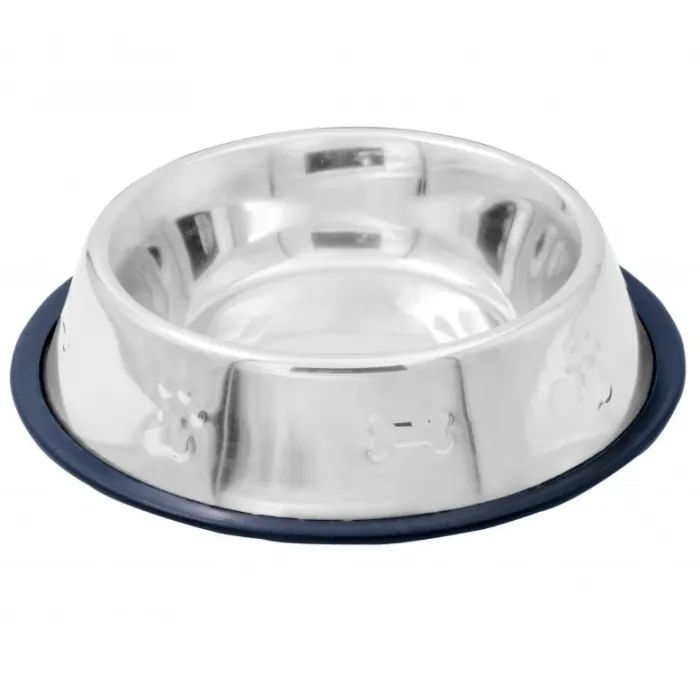 Посуда для собак Swastik Industries Миска металлическая на резине с костью 700 мл (2700000021989)