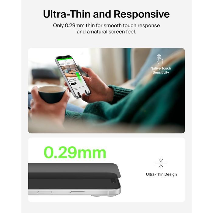 Скло захисне Belkin iPhone 17 Pro Privacy TemperedGlass (OVA213HQ) зображення 6