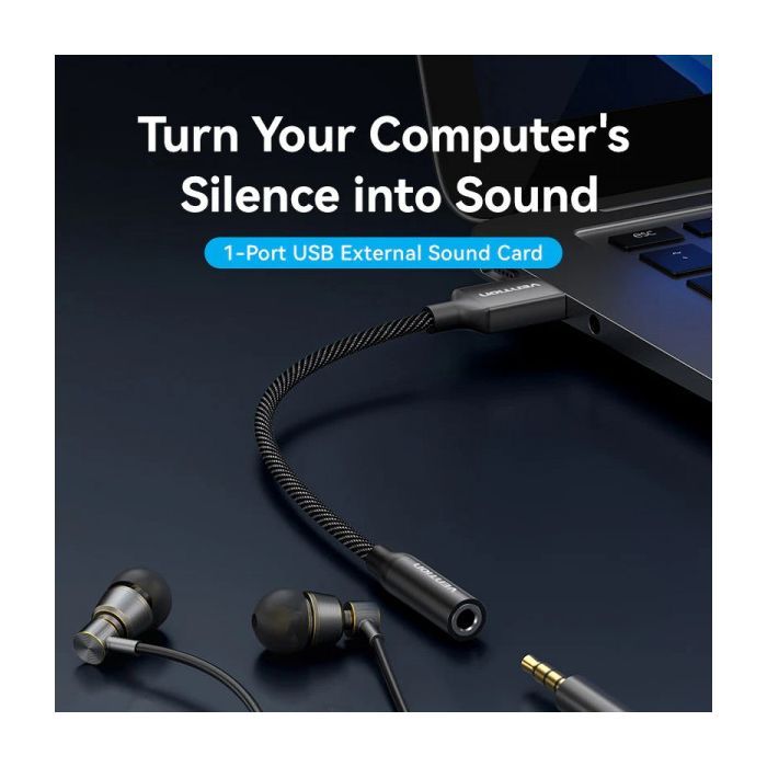 Звукова плата Vention USB AM to 3.5mm F 0.25m (4pin) 96kHz/24bit DSP noise reduction (CVEBC) зображення 4