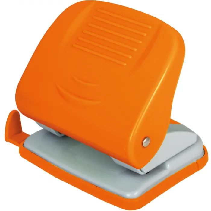 Діркопробивач Economix пластиковий з лінійкою, до 30 аркушів, помаранчевий (E40135-06)