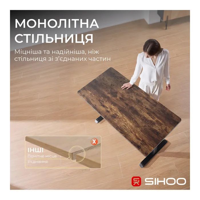 Комп'ютерний стіл Sihoo D03 Walnut/Black (D03-104/D03-108) зображення 10