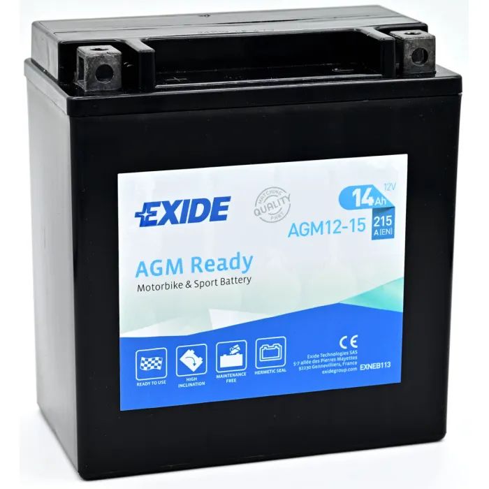Аккумулятор автомобильный EXIDE Мото Ready AGM 14Ah (+/-) (215EN) (AGM12-15) изображение 2