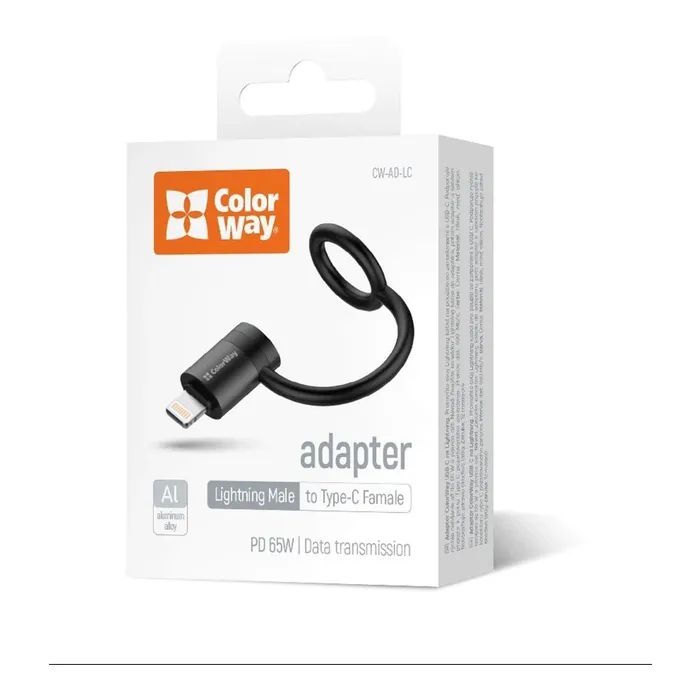 Переходник USB-C F to Lightning M black ColorWay (CW-AD-LC) изображение 6