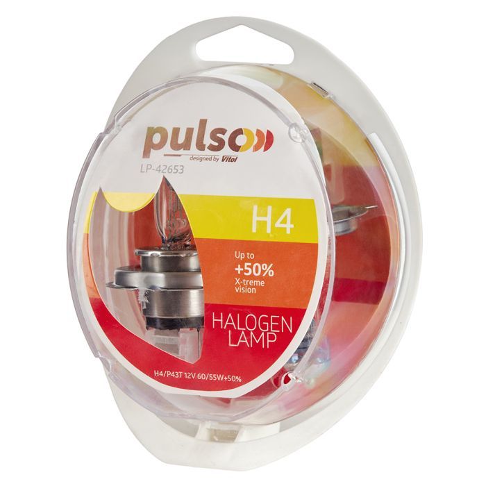 Автолампа PULSO H4/P43T 12v60/55w+50 X-treme Vision/plastic box (LP-42653) зображення 2