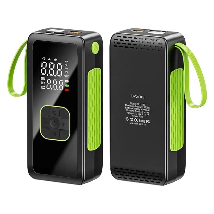Автомобильный компрессор BAVIN 90W 150PSI 4500 mAh Black (Z-PC1158S BK)