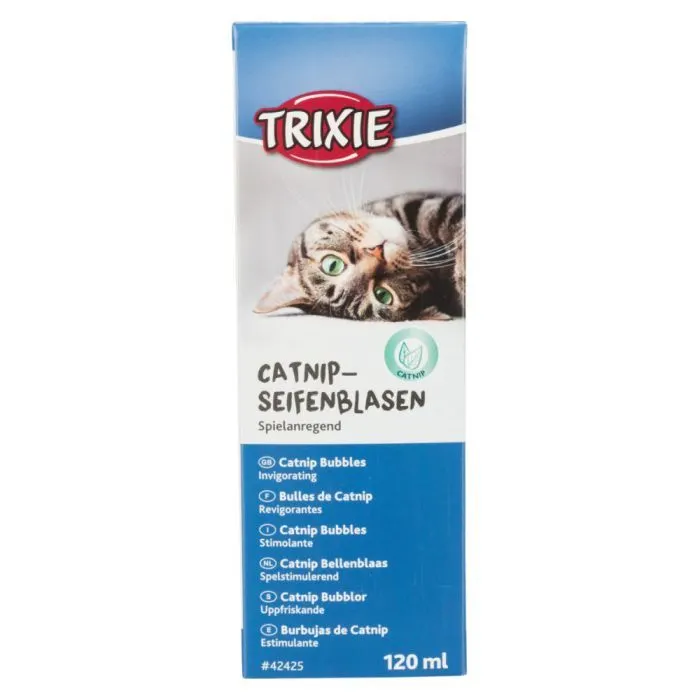Іграшка для котів Trixie Мильні бульбашки з котячою м'ятою 120 мл (4011905424255)