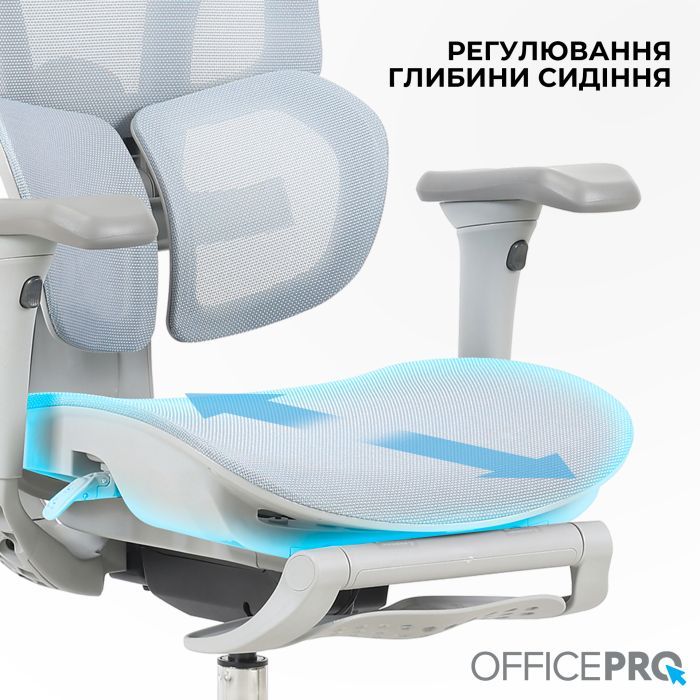 Офісне крісло OfficePro Elite OC950GLB Gray/Light Blue (OC950GLB) зображення 12