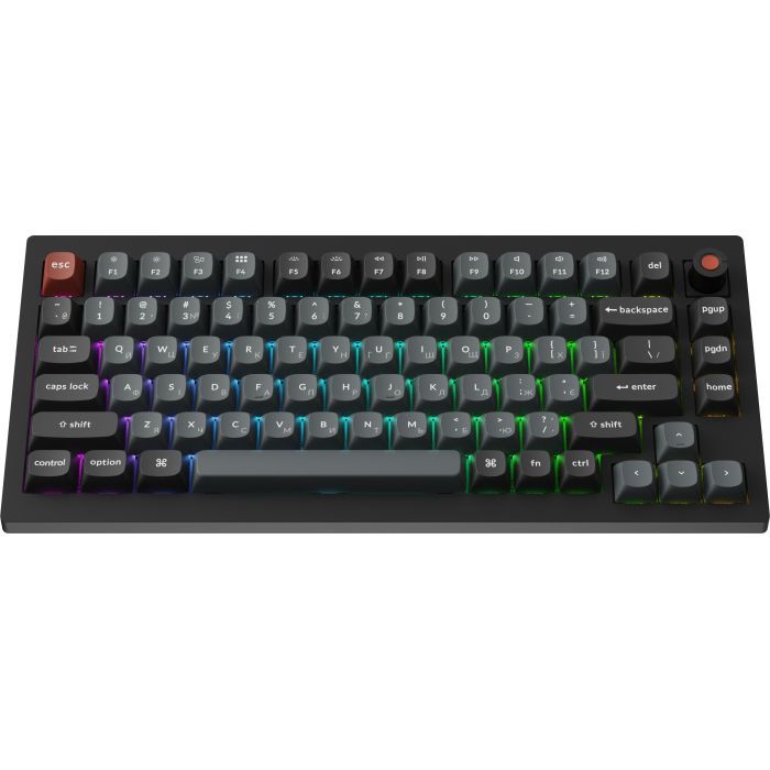 Клавіатура Keychron V1 8K Keychron Super Red Switch RGB USB UA Black (V1W-D1-UA) зображення 2