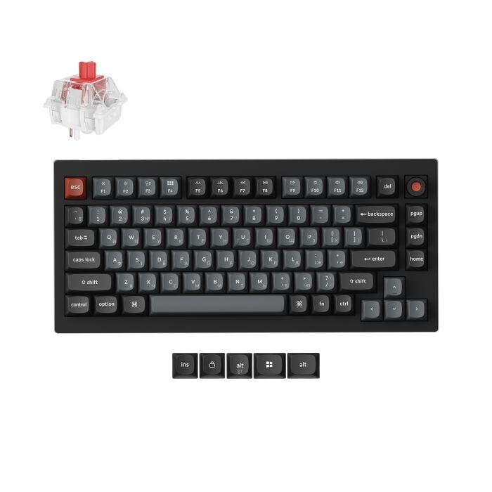 Клавіатура Keychron V1 8K Keychron Super Red Switch RGB USB UA Black (V1W-D1-UA) зображення 7