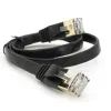 Патч-корд 0.5м UTP cat.7, CU, RJ45, плоский, black Weepda (PCMF-CU7/0.5Bk)