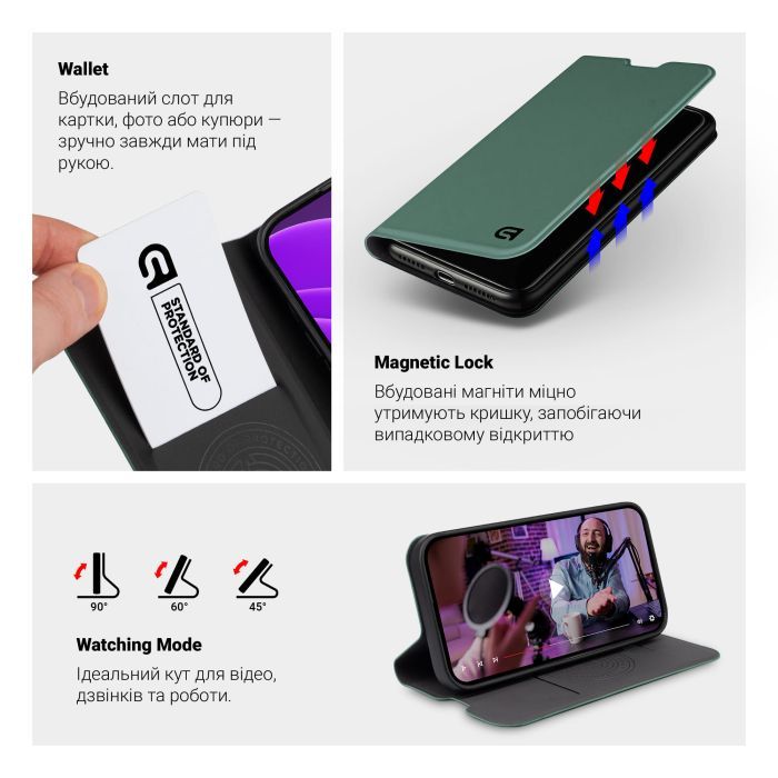 Чехол для мобильного телефона Armorstandart OneFold Case Motorola G77 5G Black (ARM91028) изображение 5