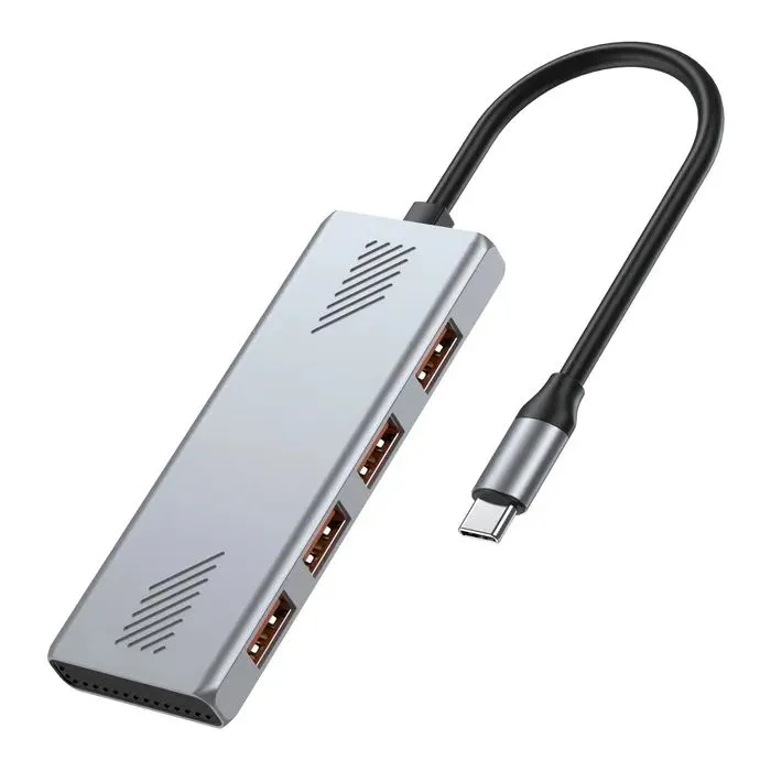 Концентратор Gembird USB-C 4-in-1 4xUSB 3.2 silver (UHB-CM-U310-A4-01) зображення 2