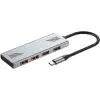 Концентратор Gembird USB-C 4-in-1 4xUSB 3.2 silver (UHB-CM-U310-A4-01)