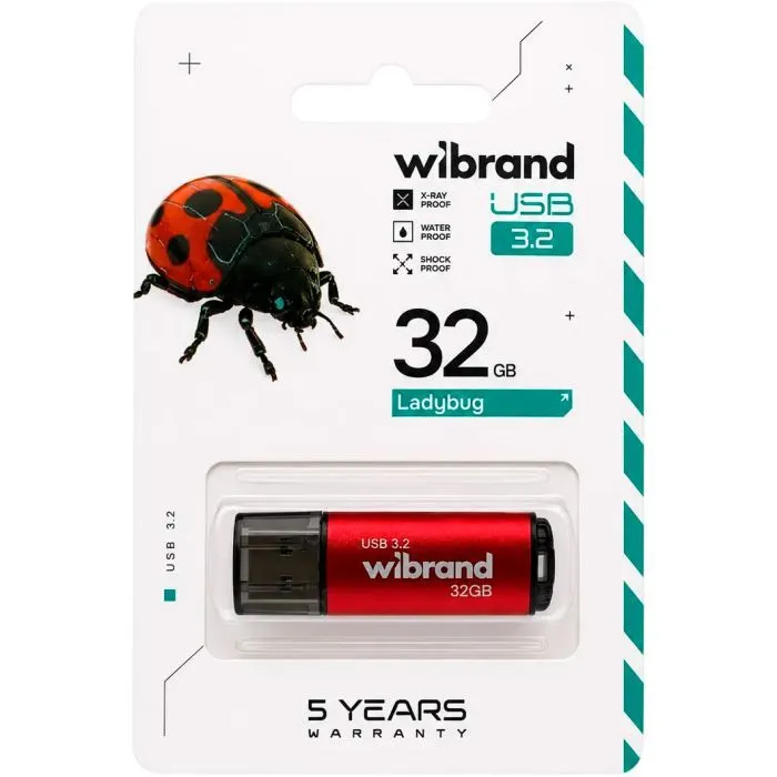 USB флеш накопичувач Wibrand 32GB Ladybug Red USB 3.2 (WI3.2/LB32P10S) зображення 5