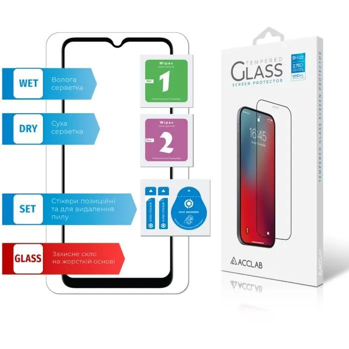 Скло захисне ACCLAB Full Glue Xiaomi Redmi A1 Black (1283126545306) зображення 7
