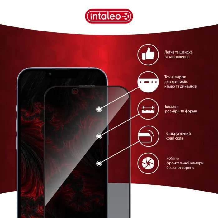 Скло захисне Intaleo Privacy Apple iPhone 13 Pro Max Black (1283126621383) зображення 5