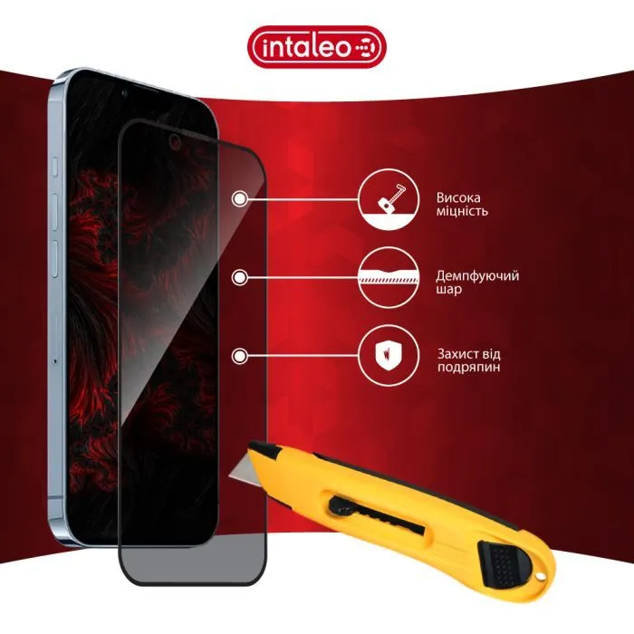 Скло захисне Intaleo Privacy Apple iPhone 13 Pro Max Black (1283126621383) зображення 7
