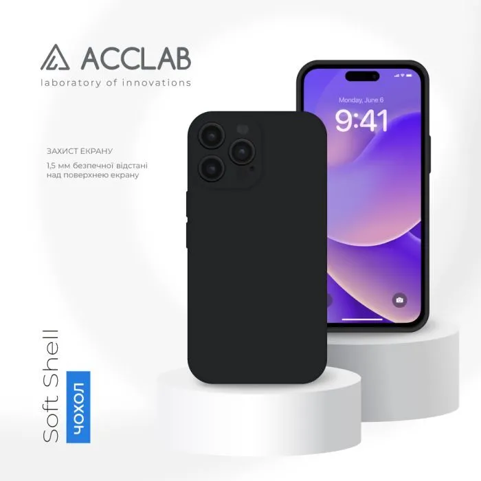 Чохол до мобільного телефона ACCLAB SoftShell Apple iPhone 14 Pro Black (1283126552892) зображення 4