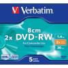 Диск DVD Verbatim mini 1.4Gb 2X Hardcoat Jewel 5шт (43514) изображение 2