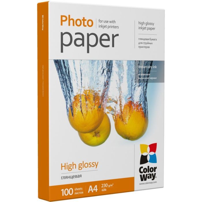 Фотопапір ColorWay A4 230г Glossy 100ст. (PG230100A4) зображення 2